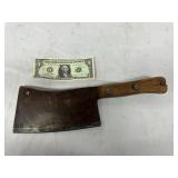 Vintage Steel Meat Cleaver with Wood Handle