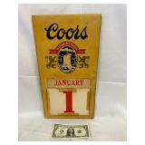 1984 Coors Banquet Beer Metal Wall Calendar