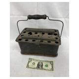 Metal Coal or Ember Carrier with Wooden Handle
