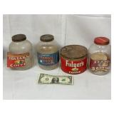 Vintage Coffee Jars and Tin Containers