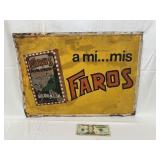 Faros Cigarettes Metal Advertisement Sign