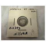 1897 Mexico Silver 5 Centavos Coin