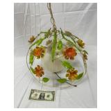 Vintage Floral Metal Cage Ceiling Light Fixture