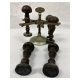 German WWII Wooden Seal Stamps with Stand