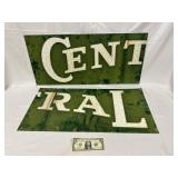 2 Piece Metal 'Central' Sign