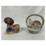 2 Collectible Porcelain Glass Figurines