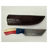 Damascus Steel Knife with Texas-Themed Handle