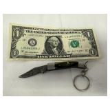 Damascus Steel Keychain Folding Knife