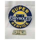 Porcelain Chevrolet Super Service Adv. Sign