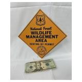 National Forest WMA Hunting By Permit Sign