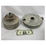 Two Vintage Metal Fuelless Stove Parts