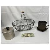 Vintage Egg Basket, Grease Jar & More