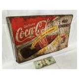 Coca-Cola Metal Double Sided Flange Sign