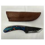 Handmade Knife With Engraved Leather Sheath