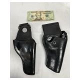 Two Leaher Pistol Holsters - One is S&W Brand