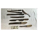 8 Vintage High Carbon Knives