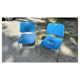 2 Herman Miller Style Plastic & Metal Chairs