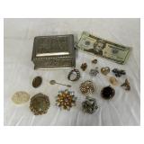 Vintage Costume Jewelry & Jewelry Box
