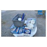 Large Lot of Disposable Plates, Ziploc Bags etc.