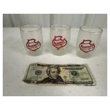 3 Vintage Falstaff Beer Adv.  Small Glasses