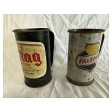 Vintage Falstaff & Stag Metal Beer Mugs