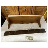 Wood Coat / Hat Rack & Shelf