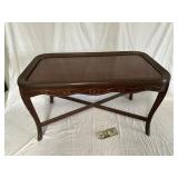 Vintage Glass Top Coffee / Side Table