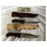 2 Fixed Blade Hunting Knives With Sheaths
