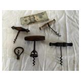 5 Vintage Collectible Cork Screws