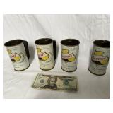4 Vintage Falstaff Beer Metal Mugs