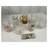 7 Vintage Falstaff Beer Advertisement Glass Mugs