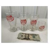 Vintage Falstaff Beer Advertisement Glasses