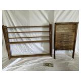 Antique Washboard & Hanging Rack