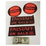 Vintage Falstaff Beer Keg Labels & Retail Signs
