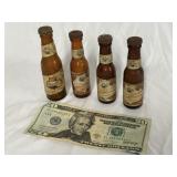 4 Vtg. Falstaff Beer Miniature Bottles-Salt/Pepper