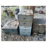 Lot of Rustic Metal Parts Drawer Boxes