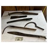 6 Antique Sickles & Cutting Implements