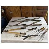 Lot of Hedge Trimmers & Garden Tools