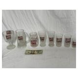 8 Falstaff Beer Different Style /Same Logo Glasses