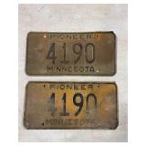 Pair of Minnesota Pioneer 4190 License Plates