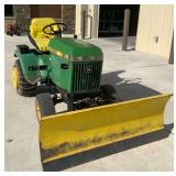 John Deere 318 Lawn Tractor with Snow Plow Blade
