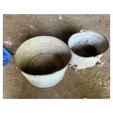 Round galvanized tub and mop bucket