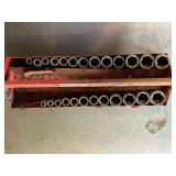 1/2" drive impact sockets in metal tray
