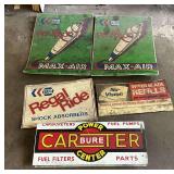 Napa signs, Carter carburetor and Nu-vision signs