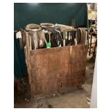 Large assortment of belts and rack, NAPA, MTD, Murray, Airens and Dayton
