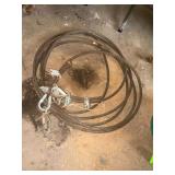 7/16" cable, length unknown with 2 hooks.