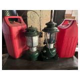 Pair of Coleman lanterns with carrying cases