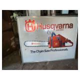 Husqvarna aluminum chainsaw sign