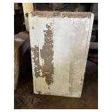Enamel counter top from Hoosier cabinet with metal brackets