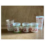 3 Tom and Jerry cups, Kentucky glass, etc.